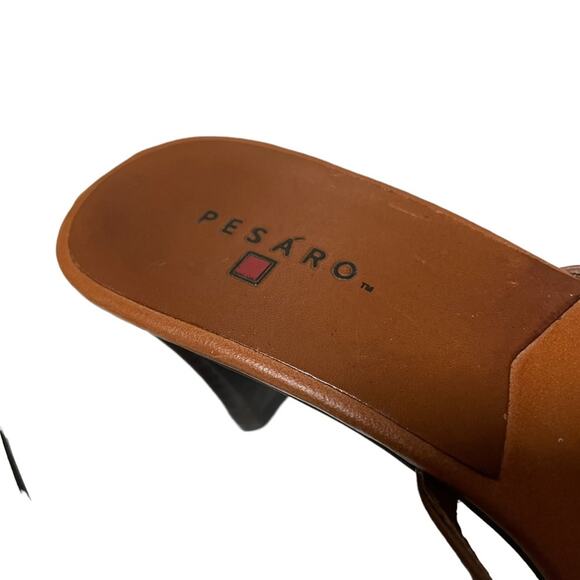 Saddle Tan Cognac Heeled Strappy Sandal Shoes Made in Brazil Size 6.5 - Picture 7 of 16